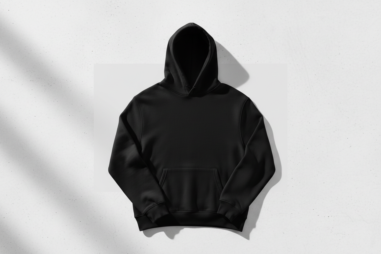 Sudadera minimalista negra mockup